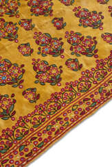 AN INDIAN TAMBOUR EMBROIDERED SILK SKIRT PANEL