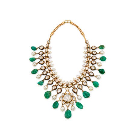 AN INDIAN DIAMOND AND MULTI-GEM NECKLACE - фото 1