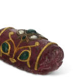 AN INDIAN CARVED PINK TOURMALINE, DIAMOND AND MULTI-GEM BEAD - photo 3