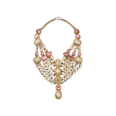 AN INDIAN MULTI-GEM AND DIAMOND NECKLACE - фото 1
