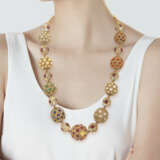 A CRYSTAL, MULTI-GEM AND DIAMOND NECKLACE - фото 2