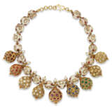 AN INDIAN CRYSTAL, MULTI-GEM AND DIAMOND NECKLACE - фото 3