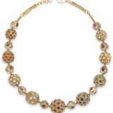 A CRYSTAL, MULTI-GEM AND DIAMOND NECKLACE - фото 4