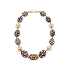 AN INDIAN MULTI-GEM AND DIAMOND NECKLACE