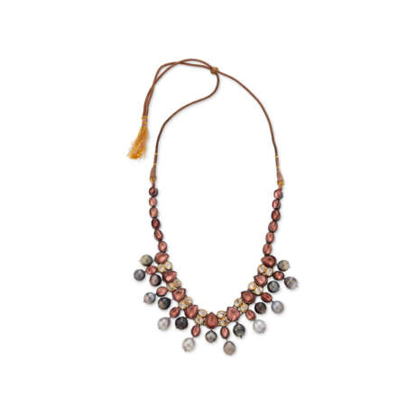AN INDIAN GRAY CULTURED PEARL AND MULTI-GEM NECKLACE - photo 1