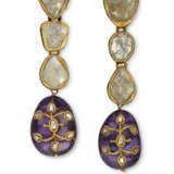 TWO PAIRS OF INDIAN MULTI-GEM AND DIAMOND EARRINGS - фото 6