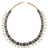 AN INDIAN DIAMOND, CULTURED PEARL AND ENAMEL NECKLACE - фото 4