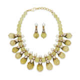 A SET OF INDIAN QUARTZ, DIAMOND, CULTURED PEARL AND ENAMEL JEWELRY - фото 1