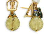 A SET OF INDIAN QUARTZ, DIAMOND, CULTURED PEARL AND ENAMEL JEWELRY - фото 7