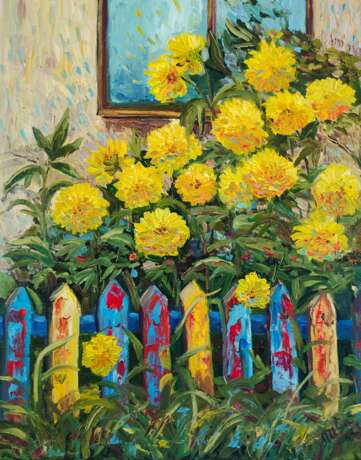 Painting “Children of the Sun”, Oil on canvas, Expressionist, flowers, Ukraine, 2022 - photo 1