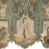 TWO EARLY LOUIS XV SILK AND WOOL EMBROIDERED, COUCHED AND APPLIQUED PELMETS - photo 1