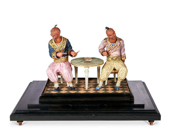 AN ITALIAN POLYCHROME-PAINTED AND GILT-FOIL-DECORATED COMPOSITION FIGURAL GROUP - photo 5