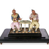 AN ITALIAN POLYCHROME-PAINTED AND GILT-FOIL-DECORATED COMPOSITION FIGURAL GROUP - фото 5