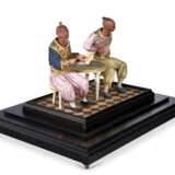 AN ITALIAN POLYCHROME-PAINTED AND GILT-FOIL-DECORATED COMPOSITION FIGURAL GROUP - фото 6