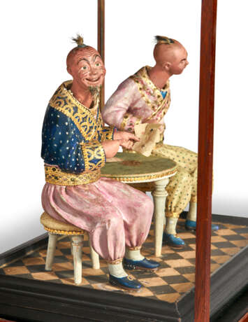 AN ITALIAN POLYCHROME-PAINTED AND GILT-FOIL-DECORATED COMPOSITION FIGURAL GROUP - фото 7