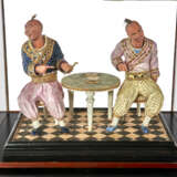 AN ITALIAN POLYCHROME-PAINTED AND GILT-FOIL-DECORATED COMPOSITION FIGURAL GROUP - фото 10