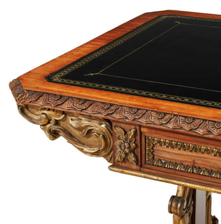 A GEORGE IV SATINWOOD AND PARCEL-GILT WRITING TABLE - фото 5
