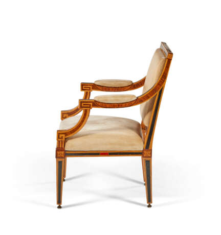 A PAIR OF DUTCH TULIPWOOD, AMARANTH, ASH, STAINED AND EBONIZED FRUITWOOD ARMCHAIRS - photo 6
