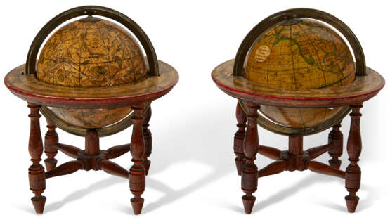 A PAIR OF GEORGE IV TERRESTRIAL AND CELESTIAL MINIATURE TABLE GLOBES - photo 2