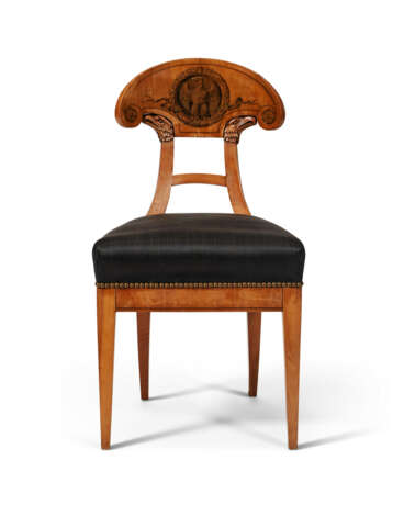 A PAIR OF AUSTRIAN FRUITWOOD AND PENWORK-DECORATED SIDE CHAIRS - photo 2