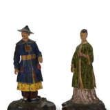 A PAIR OF PAINTED PLASTER FIGURES - photo 1