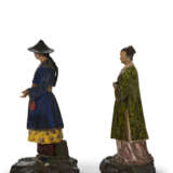 A PAIR OF PAINTED PLASTER FIGURES - photo 2