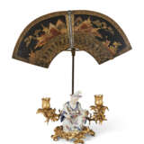A LOUIS XV ORMOLU, MEISSEN PORCELAIN AND TOLE TWO-BRANCH CANDELABRUM - photo 1
