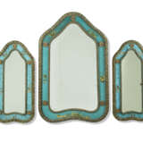 A PAIR OF NORTH ITALIAN SILVERED, POLYCHROME-PAINTED AND VERRE EGLOMISE MIRRORS - фото 1