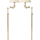 A PAIR OF POLISHED BRASS SWING ARM FLOOR LAMPS - photo 2