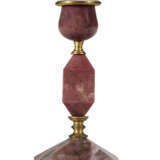 A PAIR OF RHODONITE AND GILT-METAL CANDLESTICKS - photo 8
