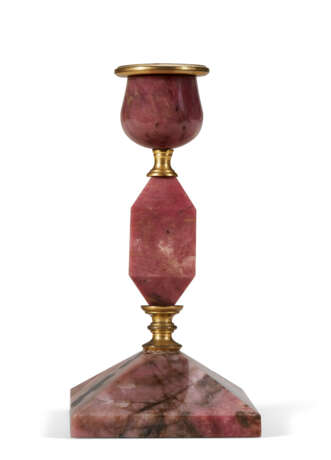 A PAIR OF RHODONITE AND GILT-METAL CANDLESTICKS - photo 8