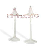 A PAIR OF VENETIAN CLEAR AND RUBY GLASS TABLE LAMPS - photo 2