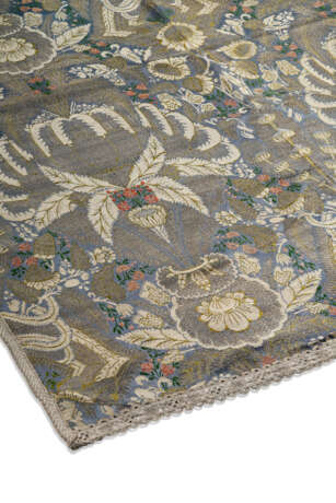 A FRENCH SILK BROCADE LACE PATTERNED COVER - photo 1
