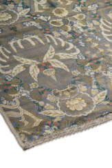 A FRENCH SILK BROCADE LACE PATTERNED COVER