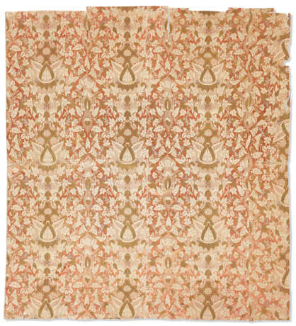A FRENCH SALMON 'LACE' PATTERN BROCADED SILK LAMPAS - photo 2