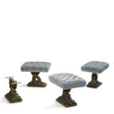 THREE PATINATED PLASTER TABOURETS - фото 3
