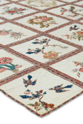 AN APPLIQUED COTTON ‘BRODERIE PERSE’ QUILTED COVERLET