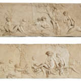 A PAIR OF RECTANGULAR TERRACOTTA PREPARATORY RELIEFS FOR THE SALLE DE BAINS OF THE H&#212;TEL DE BESENVAL: ONE DEPICTING CUPID AND VENUS, SALMACIS AND HERMAPHRODITE AND LEDA AND THE SWAN AND THE OTHER DEPICTING THE BATH OF VENUS - Foto 1