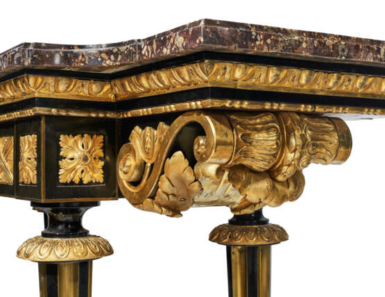A PAIR OF LATE LOUIS XV ORMOLU-MOUNTED EBONY CONSOLE TABLES - photo 12