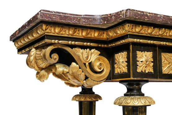 A PAIR OF LATE LOUIS XV ORMOLU-MOUNTED EBONY CONSOLE TABLES - photo 14
