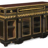 A LATE LOUIS XV ORMOLU-MOUNTED AND BRASS-INLAID EBONY MEUBLE D`APPUI - photo 3