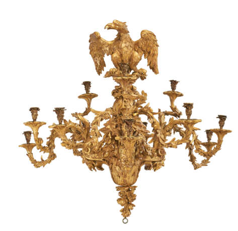 A GEORGE II GILTWOOD AND GILT-BRONZE CHANDELIER - photo 1