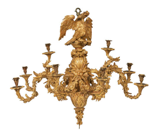 A GEORGE II GILTWOOD AND GILT-BRONZE CHANDELIER - photo 3