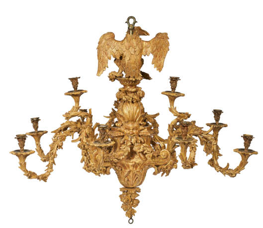 A GEORGE II GILTWOOD AND GILT-BRONZE CHANDELIER - photo 5