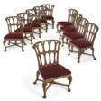 A SET OF TEN GEORGE II MAHOGANY AND PARCEL-GILT DINING CHAIRS - Auktionsarchiv