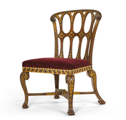 A SET OF TEN GEORGE II MAHOGANY AND PARCEL-GILT DINING CHAIRS - photo 3