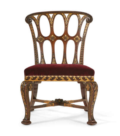A SET OF TEN GEORGE II MAHOGANY AND PARCEL-GILT DINING CHAIRS - фото 6