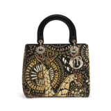 A LIMITED EDITION BLACK LEATHER & EMBROIDERED ANIMALS MEDIUM LADY DIOR WITH GOLD HARDWARE - photo 1