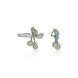 SET OF AQUAMARINE, CULTURED PEARL AND DIAMOND JEWELRY - Foto 6