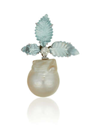 SET OF AQUAMARINE, CULTURED PEARL AND DIAMOND JEWELRY - photo 7